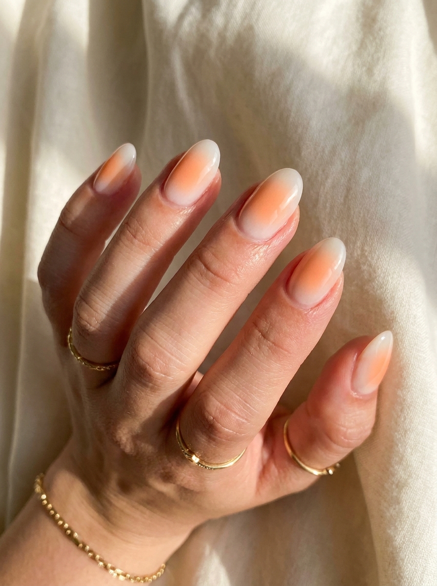 Peach Aura Nails